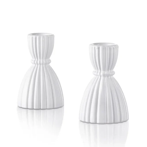 Cecilia Small Candle Holders Opal White, Set of 2