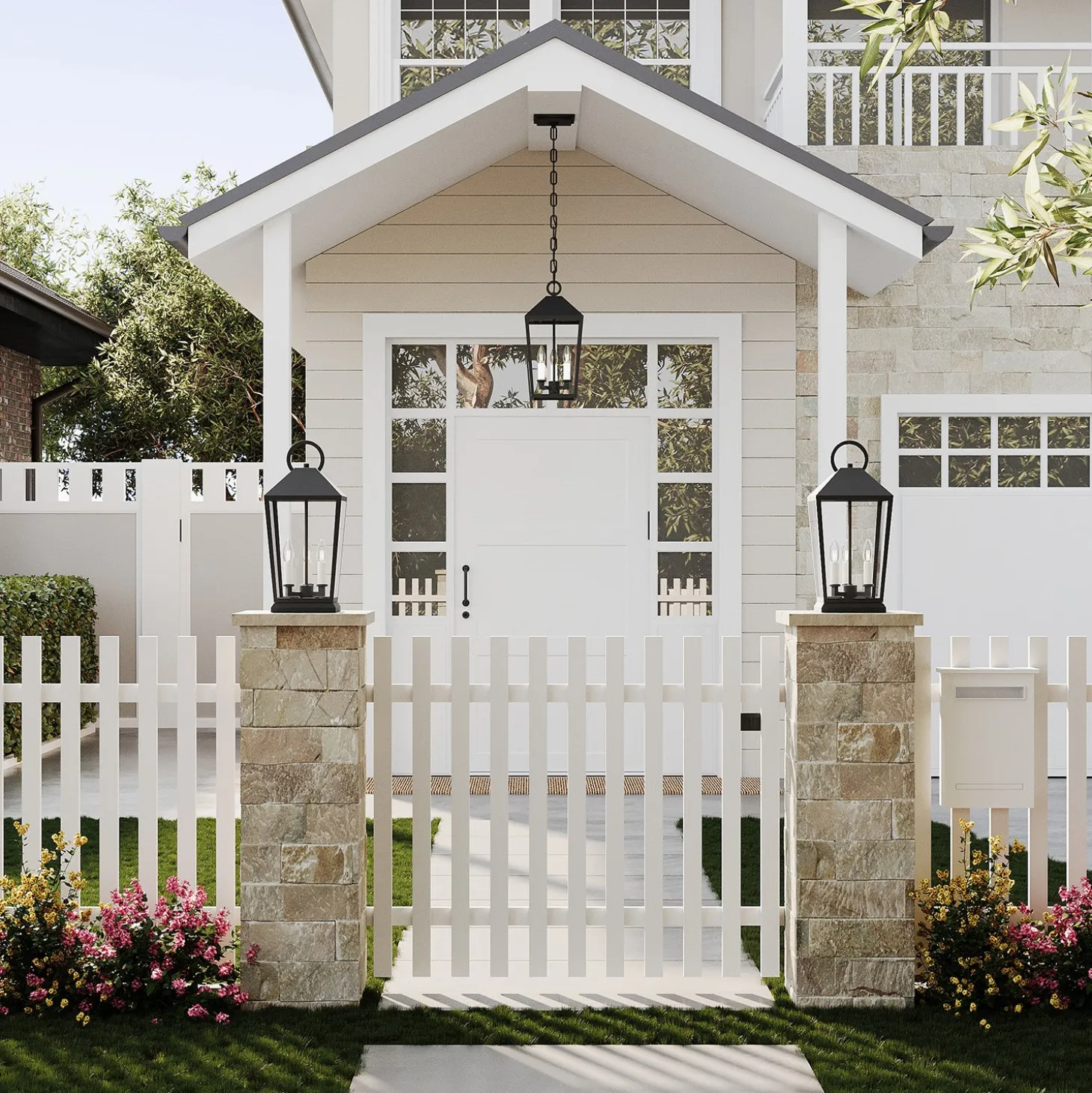Cole Outdoor Pier Mount Light, Black