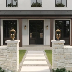 Cole Outdoor Post Light, Burnished Brass