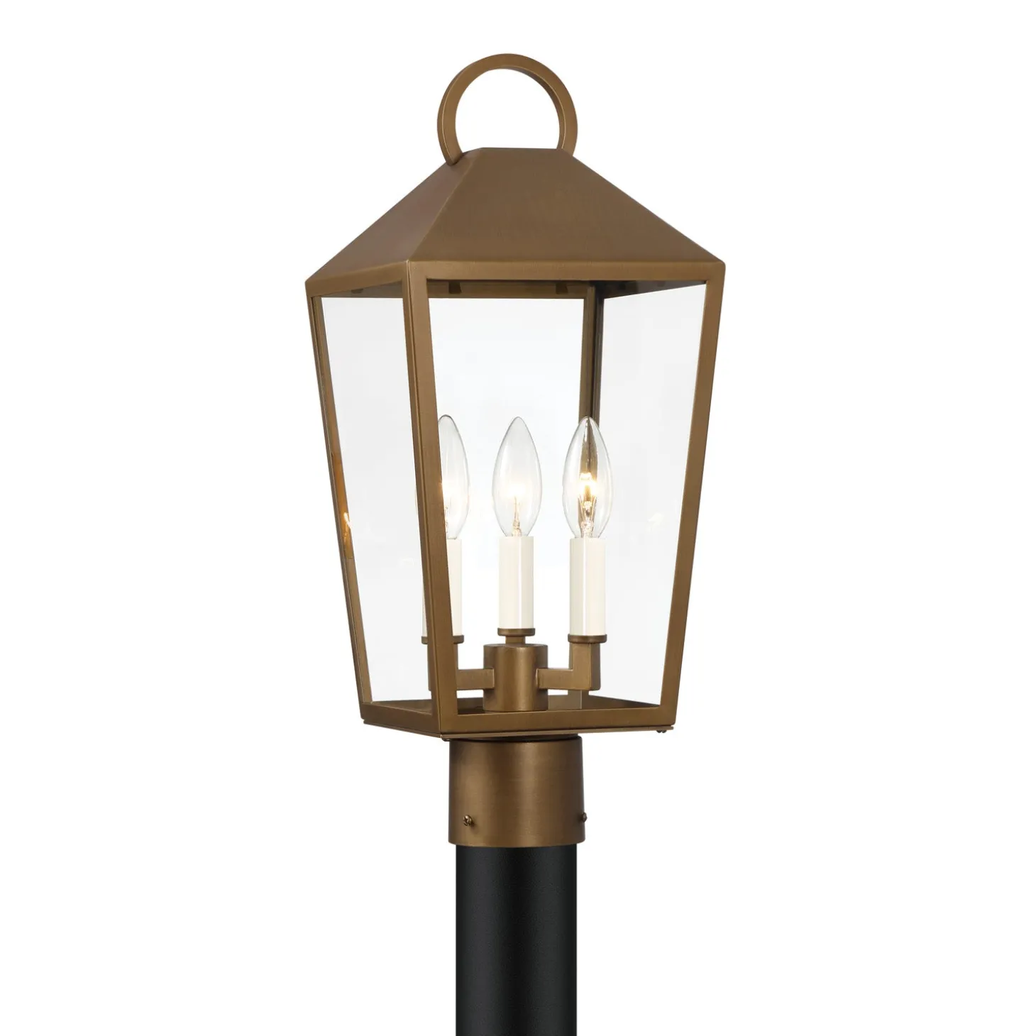Cole Outdoor Post Light, Burnished Brass