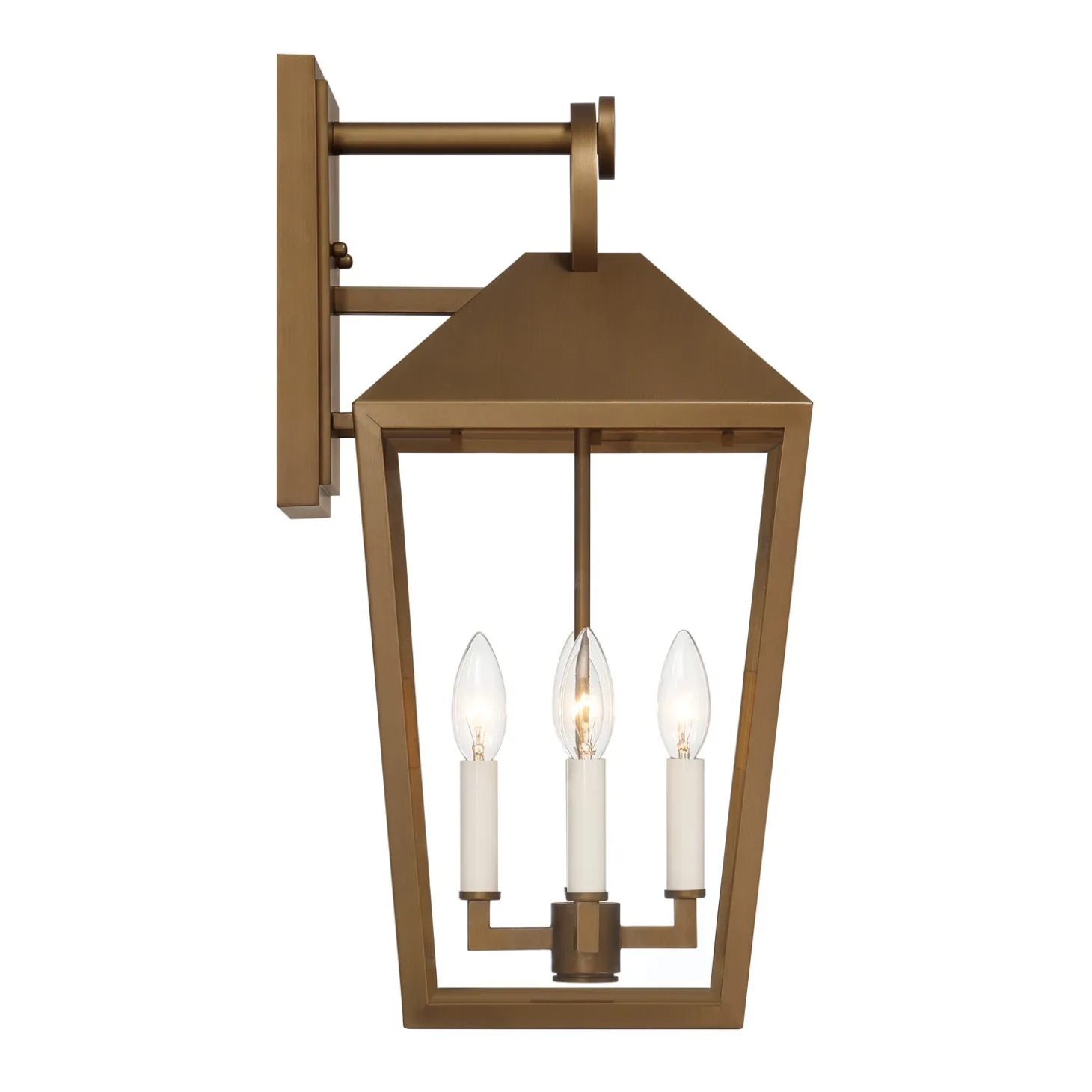 Cole Outdoor Wall Light, Large 21.5" Burnished Brass