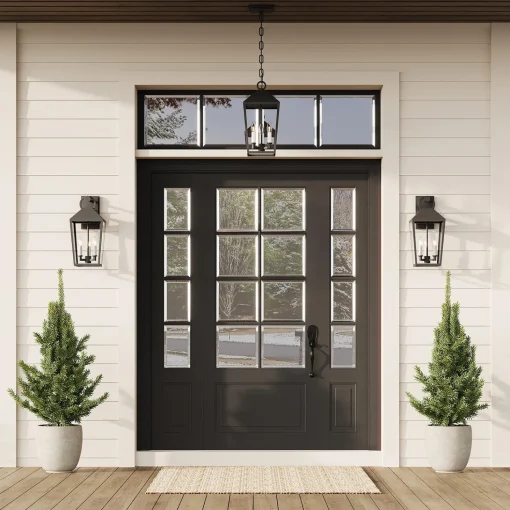 Cole Outdoor Wall Light, Large 21.5" Black