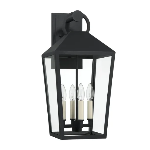 Cole Outdoor Wall Light, Large 21.5" Black