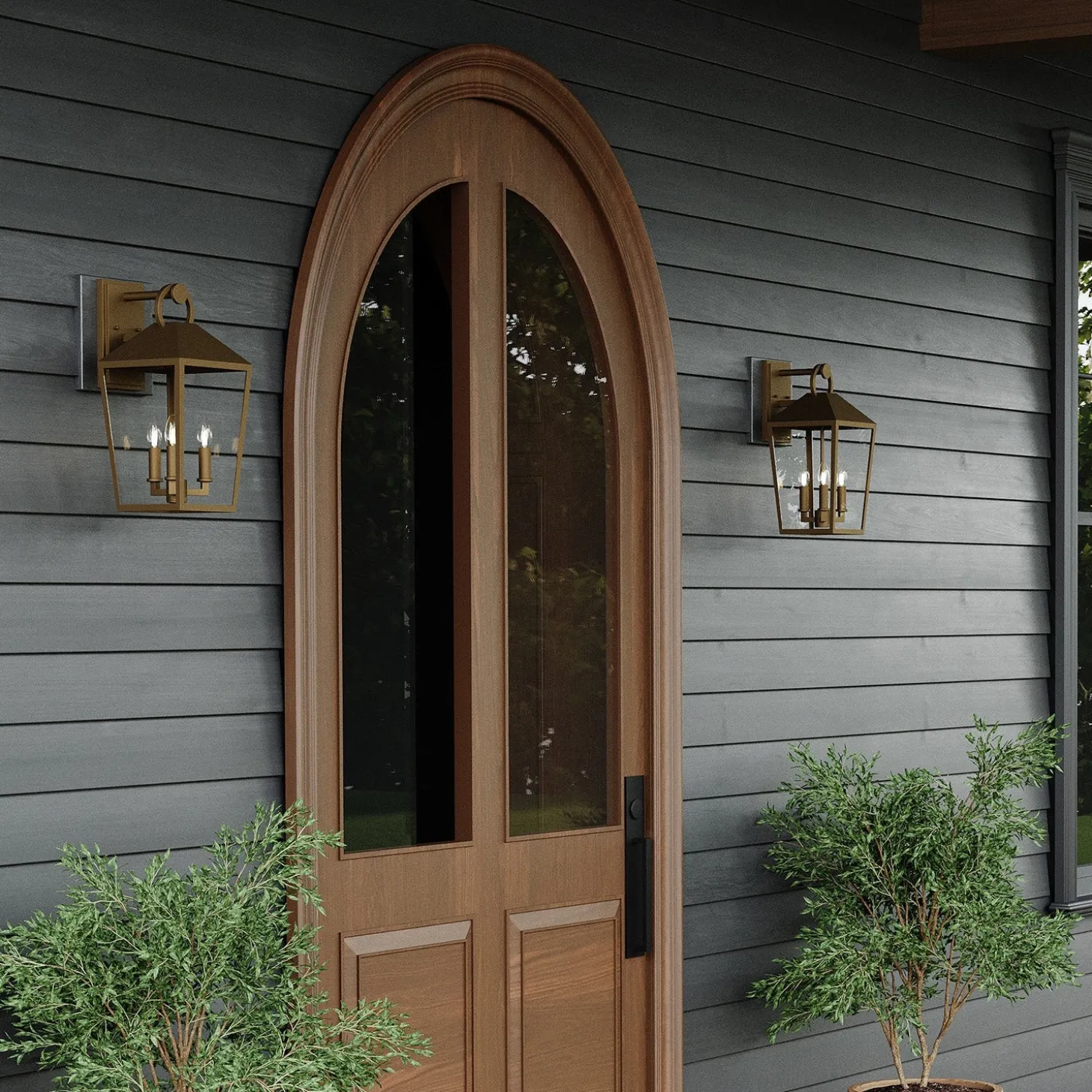 Cole Outdoor Wall Light, Medium 17" Burnished Brass