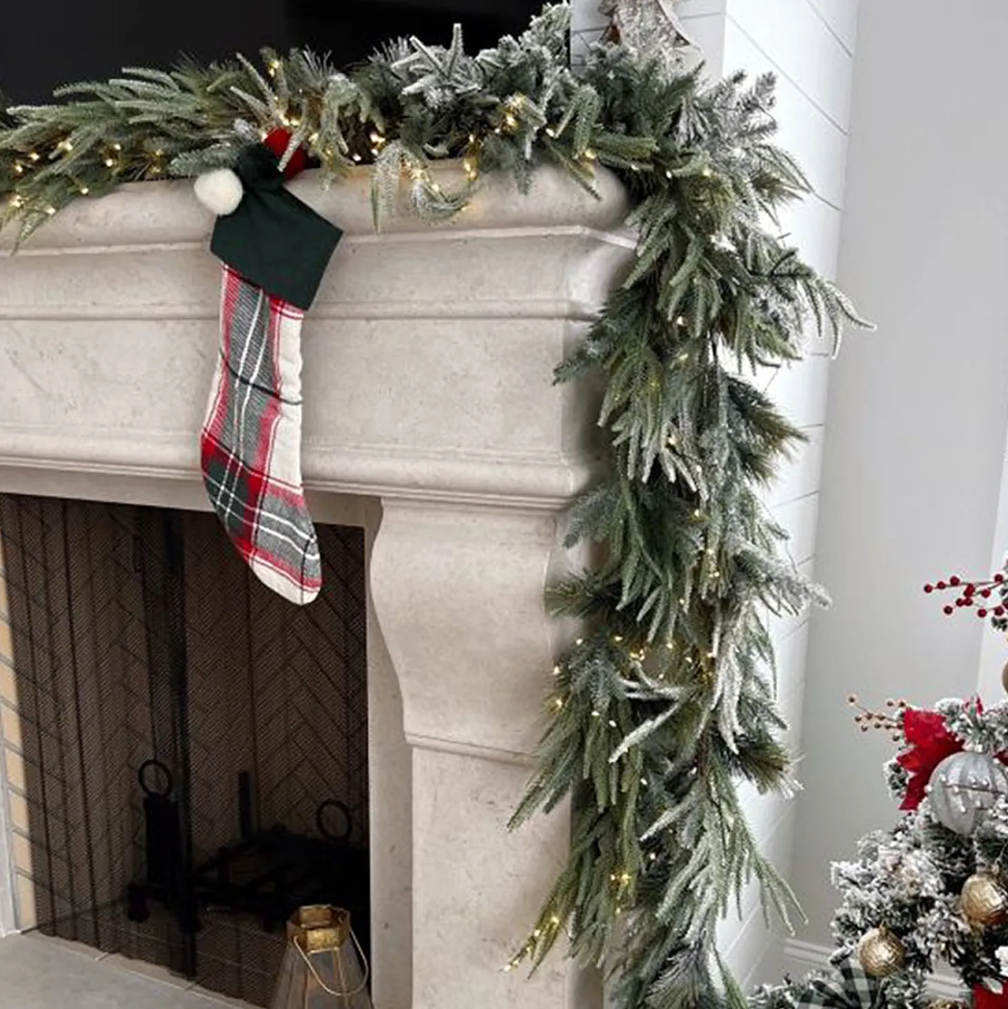 Cypress Winter Garland with 100 LEDs