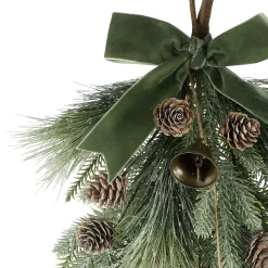 Cypress Winter Swag with Bells and Velvet Bow