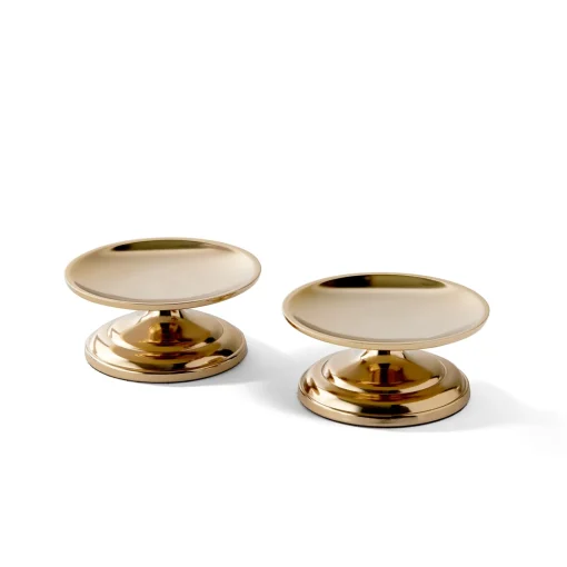 Demi 4" Pillar Candle Holder, Gold, Set of 2