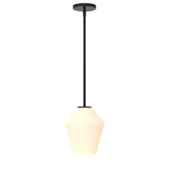 Eva 9" Opal Diamond Pendant, Matte Black