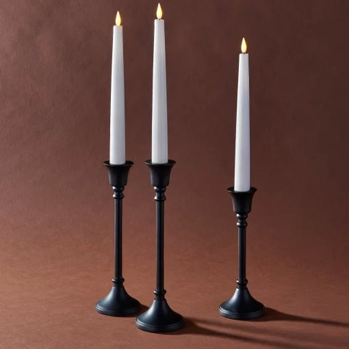 Finley Black Taper Candle Holder, Medium