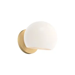 Flynn 1 Light Wall Sconce, Brushed Brass with Opal Glass
