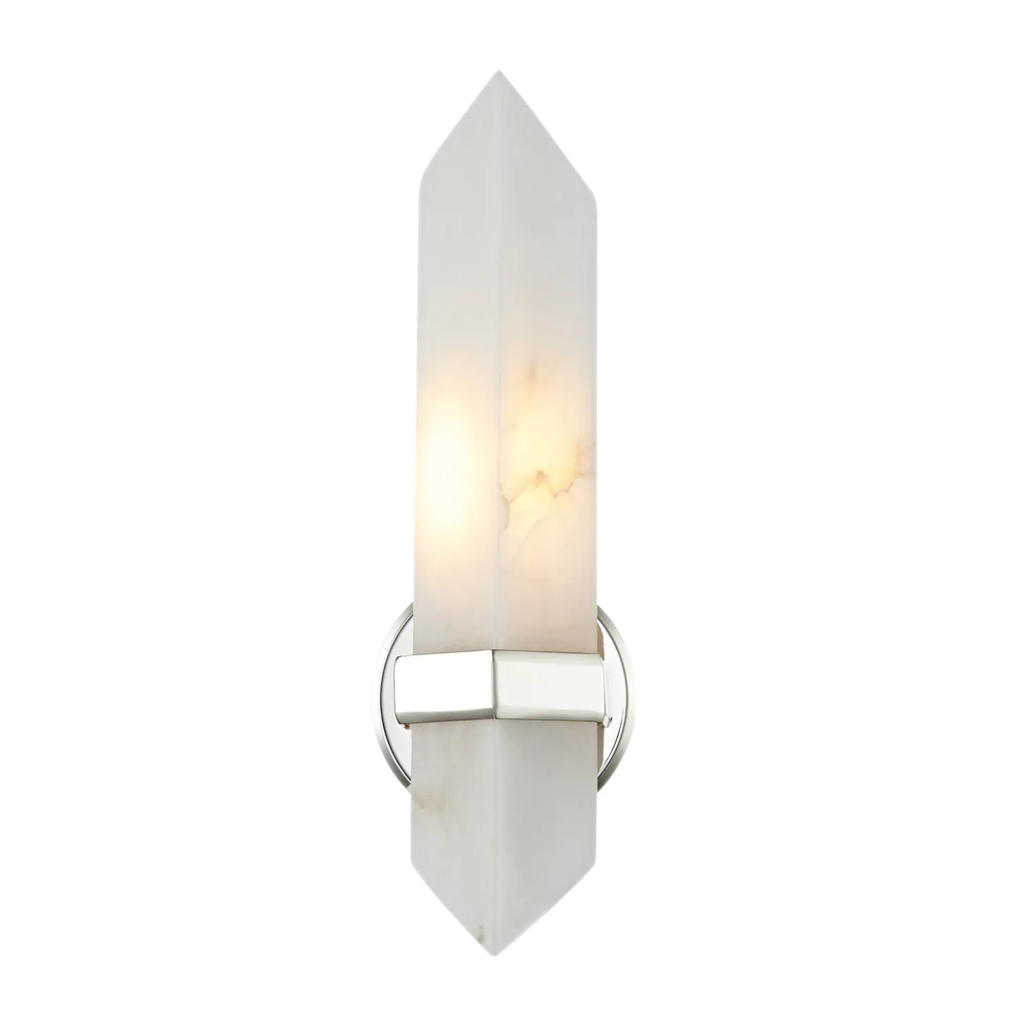 Gracy 1 Light Wall Sconce, Polished Nickel and Alabaster
