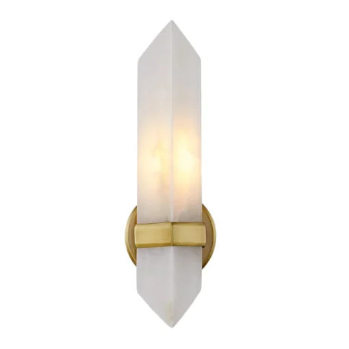 Gracy 1 Light Wall Sconce, Vintage Brass and Alabaster