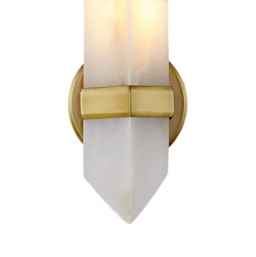 Gracy 1 Light Wall Sconce, Vintage Brass and Alabaster