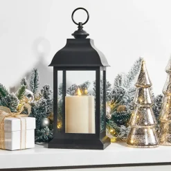 Hazel Lantern with Flameless Candle