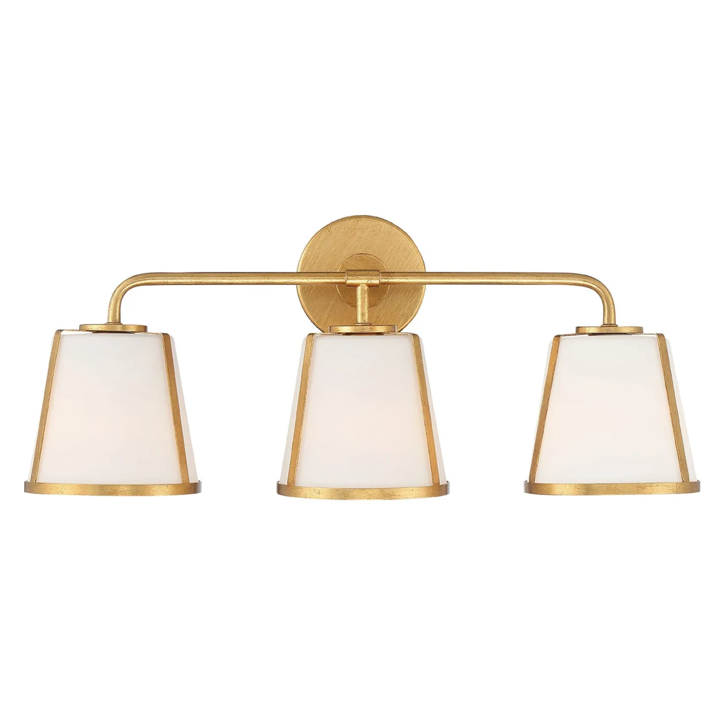 Hoyt 3 Light Vanity, Antique Gold with Opal Glass