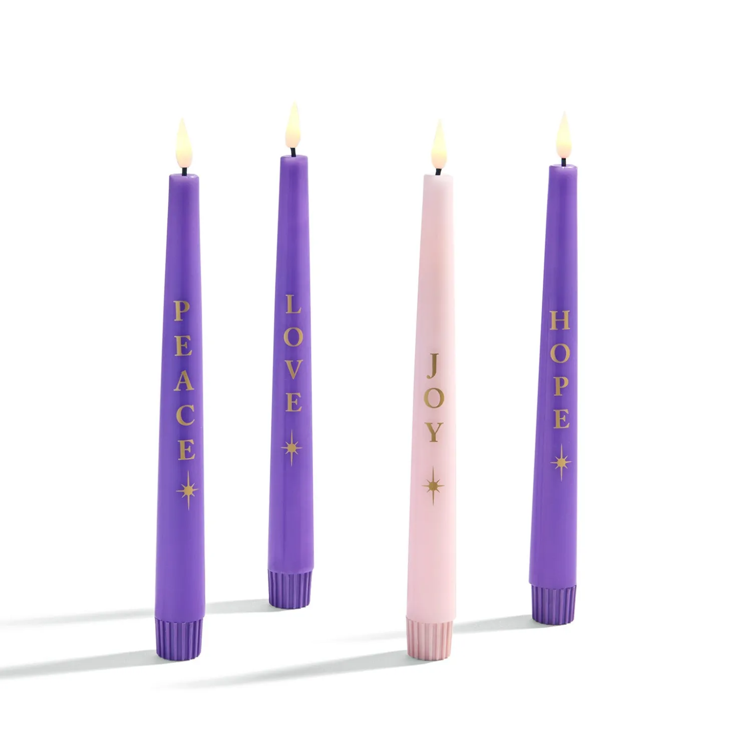 Infinity Wick Advent 9" Taper Candles with Words, Set of 4