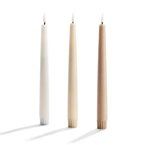 Infinity Wick Gradient Creams, Distressed 9" Taper Candles, Set of 3