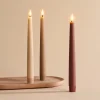 Infinity Wick Gradient Earth Tones, Distressed 9" Taper Candles, Set of 3
