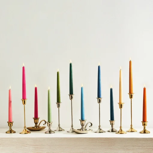 Infinity Wick Gradient Pinks Distressed 9" Taper Candles, Set of 3