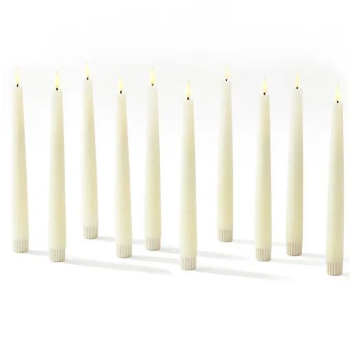 Infinity Wick Ivory 9" Taper Candles, Set of 10