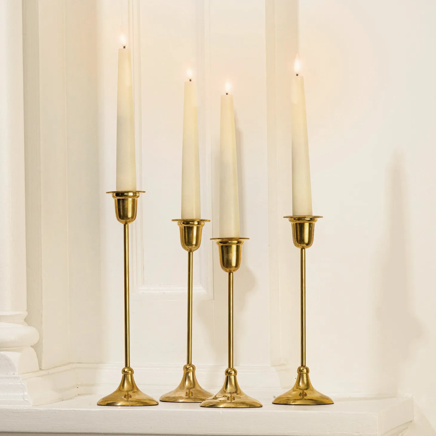 Infinity Wick Ivory 7" Taper Candles, Set of 4