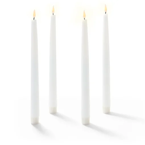 Infinity Wick White 11" Taper Candles, Set of 4