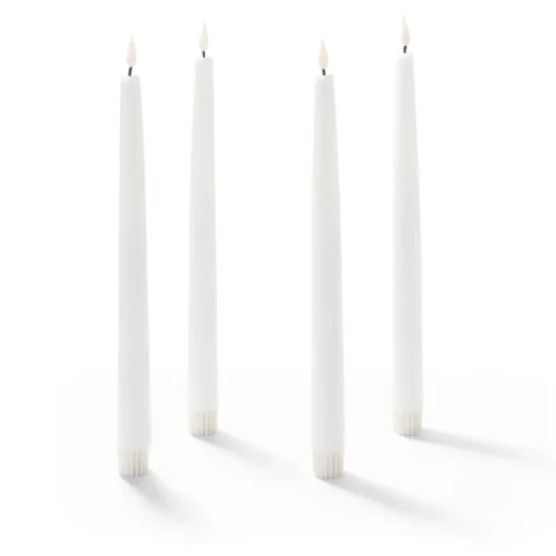 Infinity Wick White 11" Taper Candles, Set of 4
