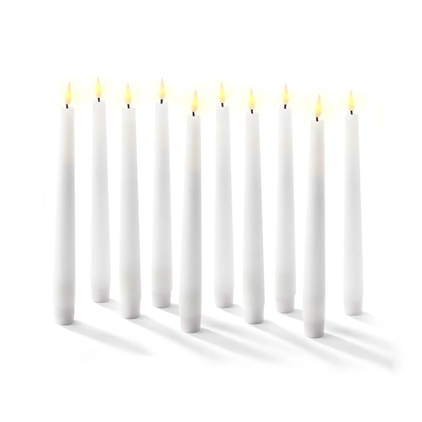 Infinity Wick White 9" Taper Candles, Set of 10