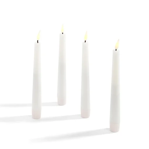 Infinity Wick White 7" Taper Candles, Set of 4