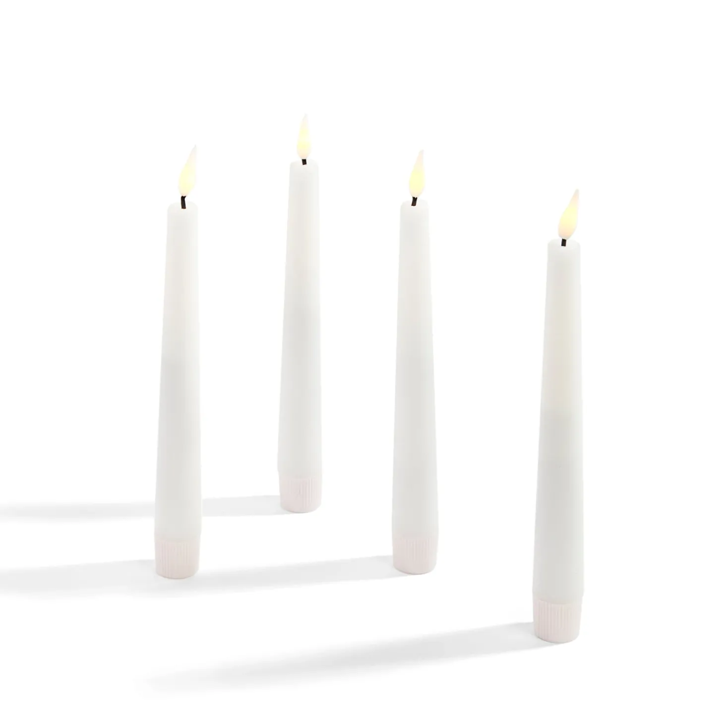 Infinity Wick White 7" Taper Candles, Set of 4
