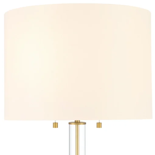 Laurel Glass Cylinder Floor Lamp, Satin Brass