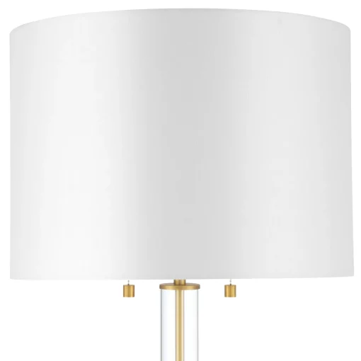 Laurel Glass Cylinder Floor Lamp, Satin Brass