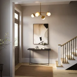 Levi 4-Globe LED Chandelier, Aged Brass