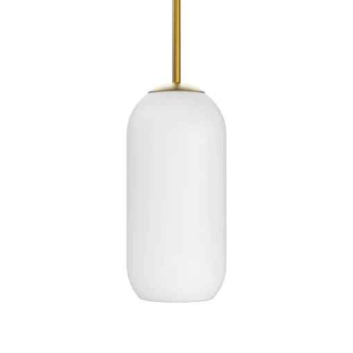 Liv 11" Opal Capsule Pendant, Satin Brass
