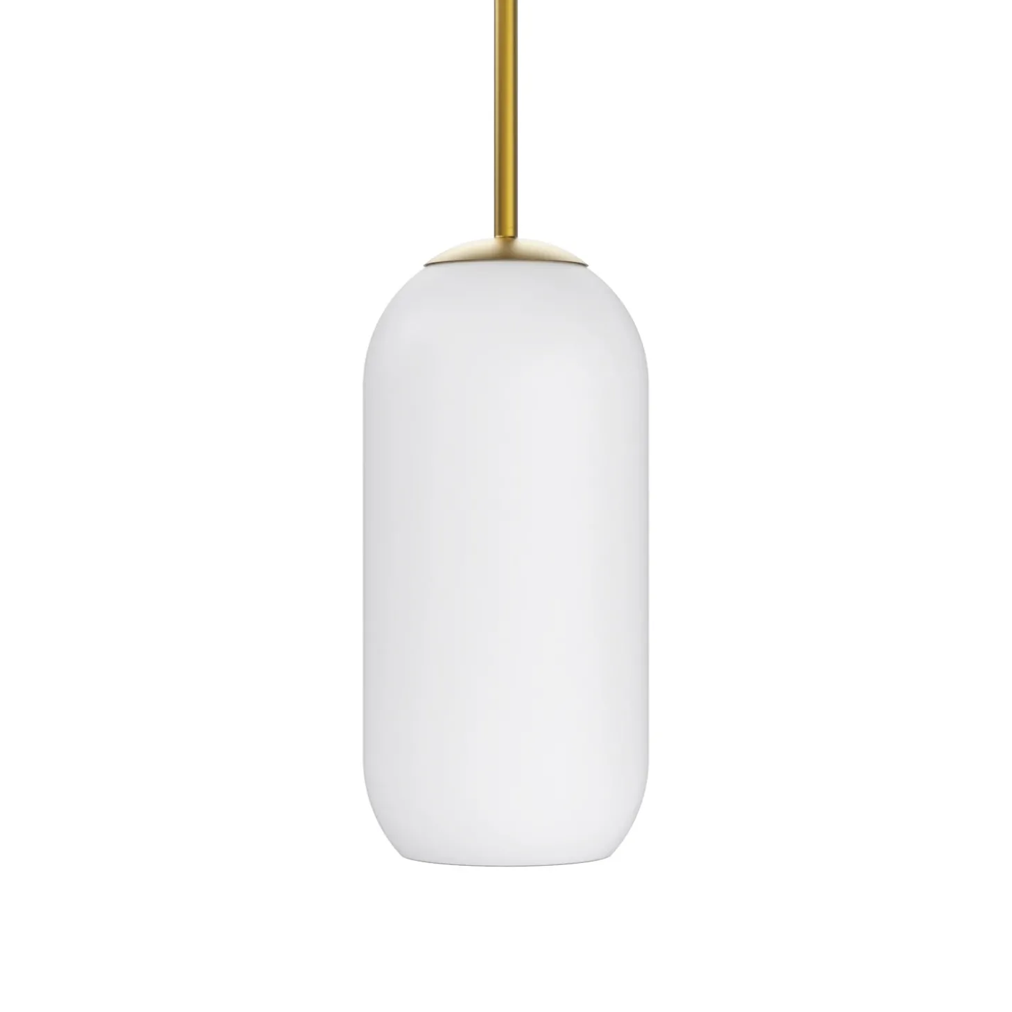 Liv 11" Opal Capsule Pendant, Satin Brass