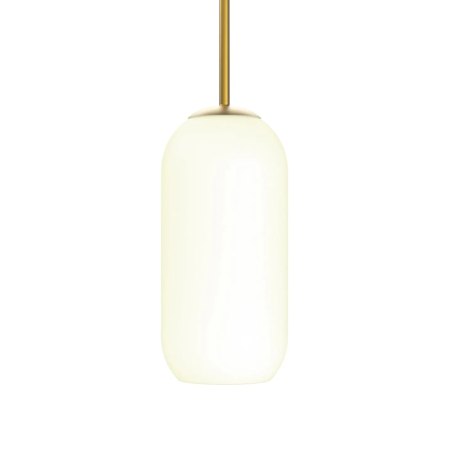 Liv 11" Opal Capsule Pendant, Satin Brass