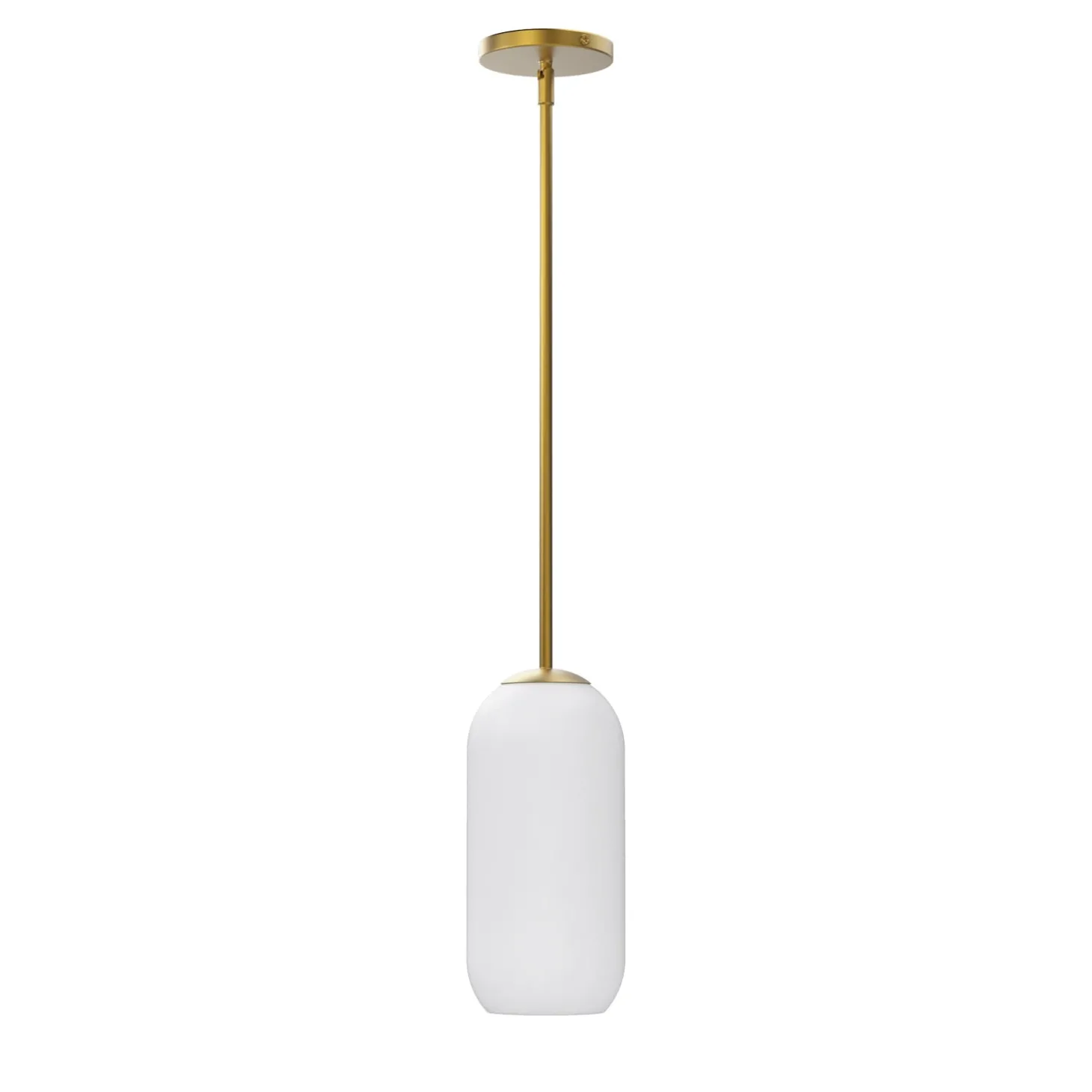 Liv 11" Opal Capsule Pendant, Satin Brass