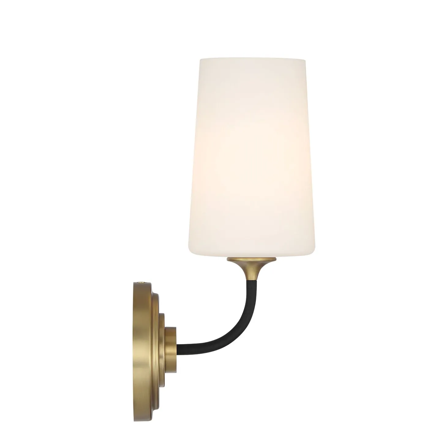 Logan Wall Sconce, Black and Brushed Brass