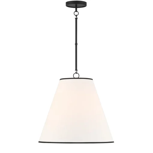 Luca Large 18" Conical Pendant, Matte Black