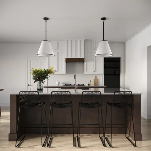 Luca Large 18" Conical Pendant, Matte Black