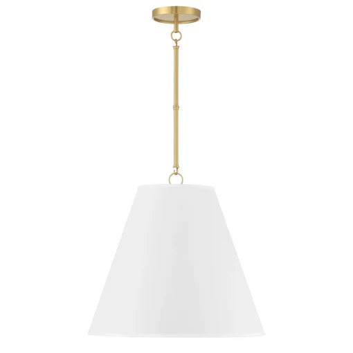Luca Large 18" Conical Pendant, Satin Brass