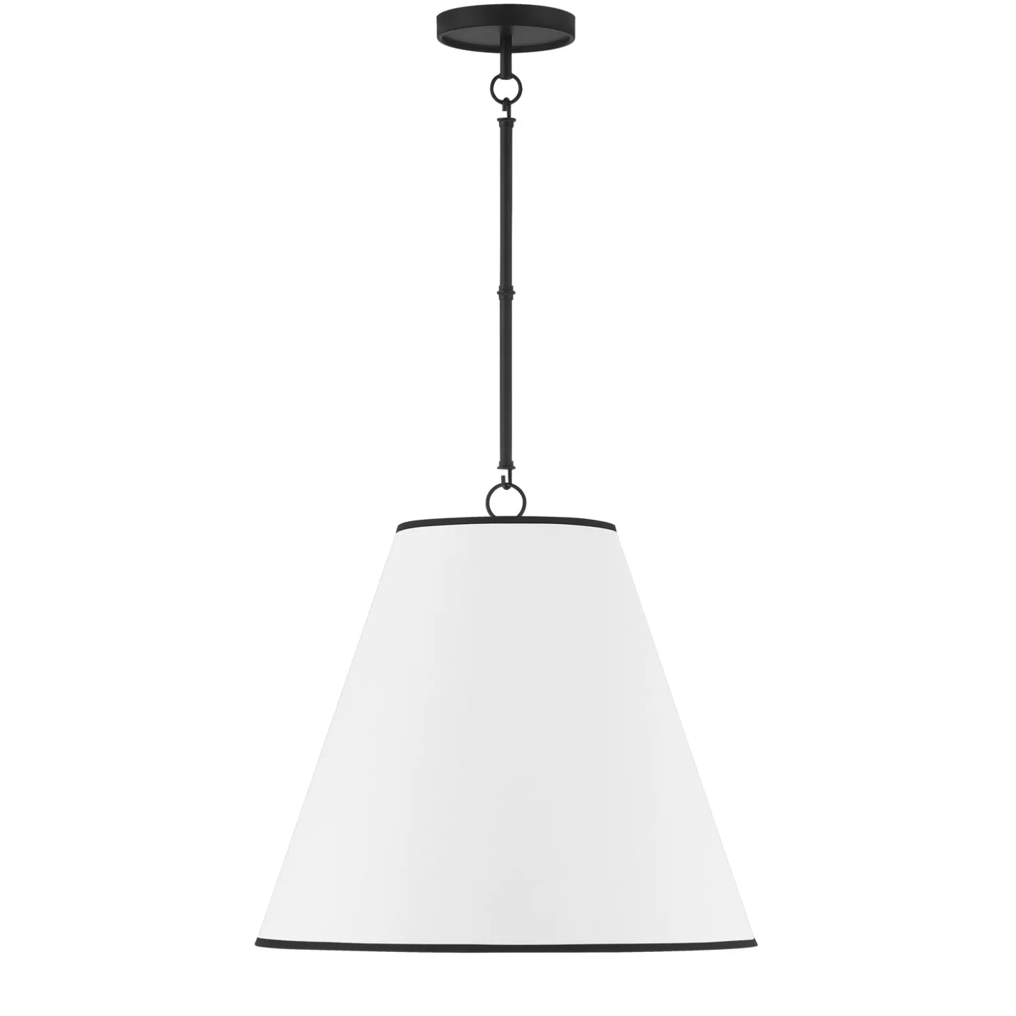 Luca Large 18" Conical Pendant, Matte Black
