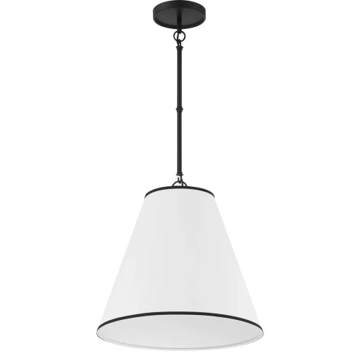 Luca Large 18" Conical Pendant, Matte Black