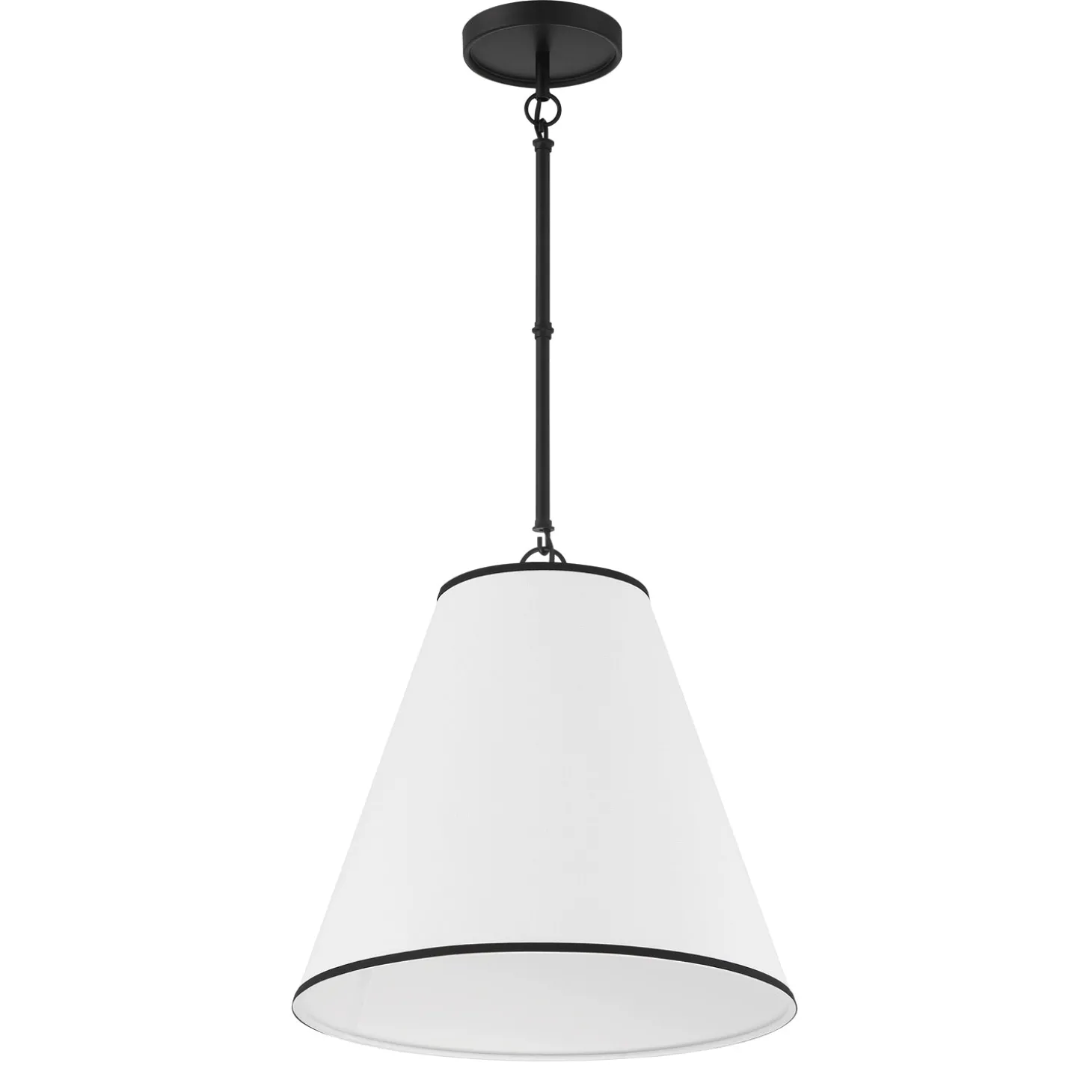 Luca Large 18" Conical Pendant, Matte Black