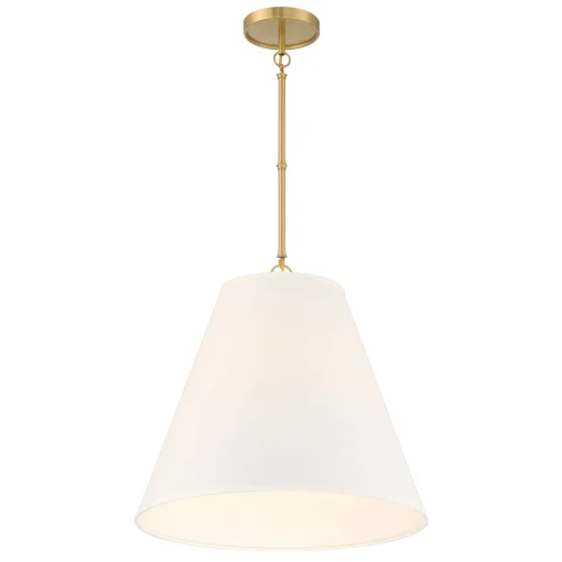 Luca Large 18" Conical Pendant, Satin Brass