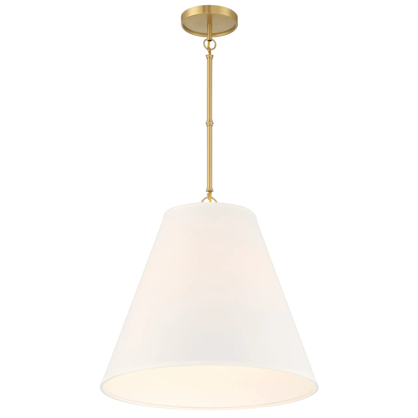Luca Large 18" Conical Pendant, Satin Brass