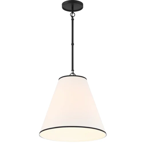Luca Large 18" Conical Pendant, Matte Black