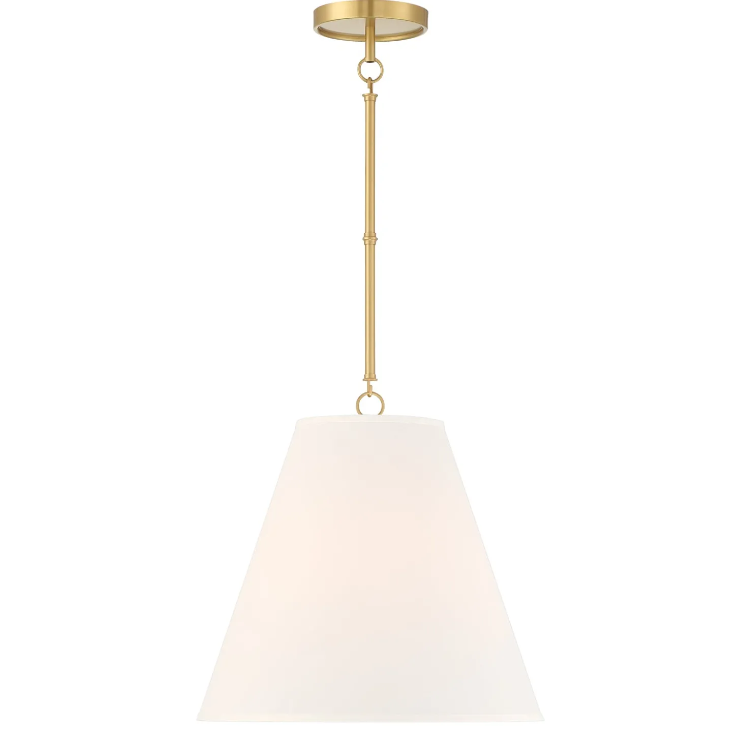 Luca Medium 15" Conical Pendant, Satin Brass