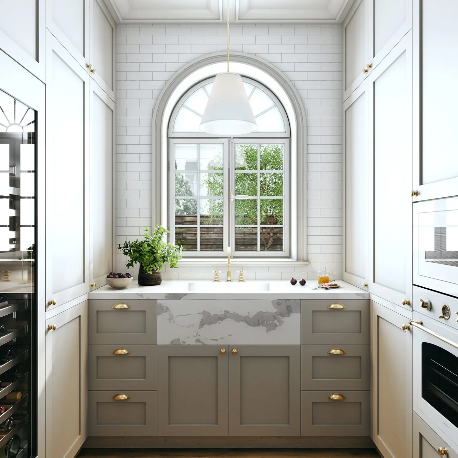 Luca Medium 15" Conical Pendant, Satin Brass