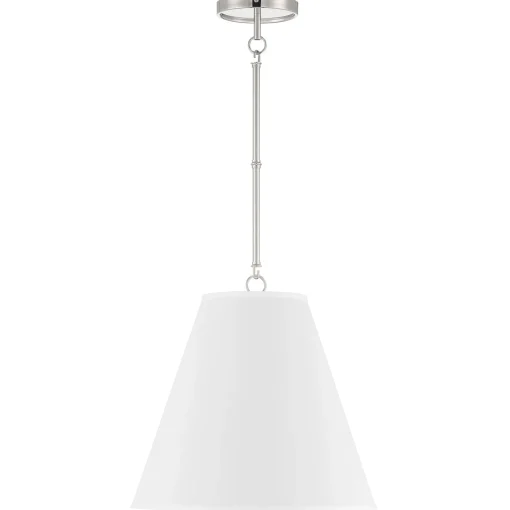 Luca Medium 15" Conical Pendant, Polished Nickel